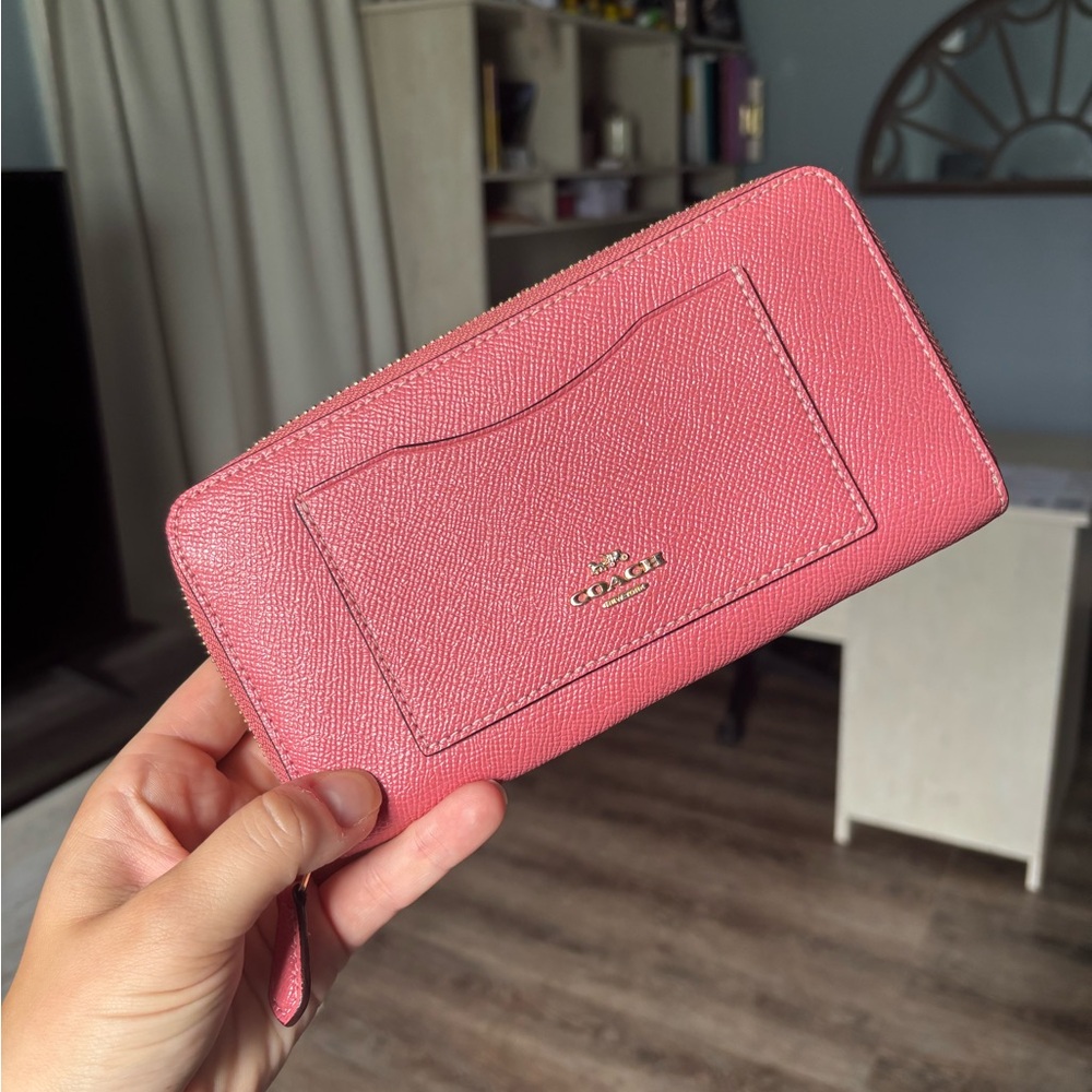 Coach Pink Zip-Around Wallet